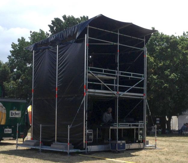 Layher FOH Frankfurt Rebstockpark Regieplatz Veranstaltung Festival